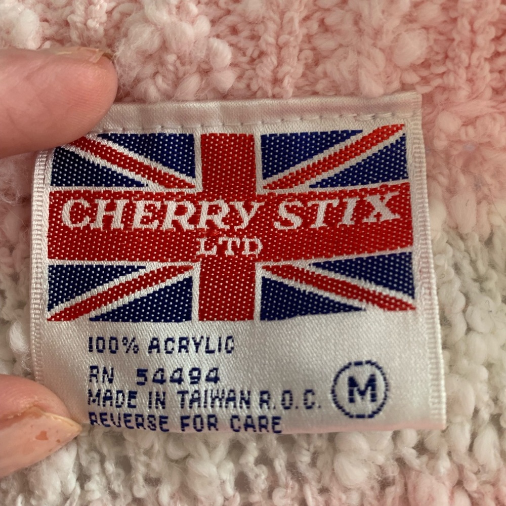 Vintage Pastel Striped Chunky Knit Women's Sweater Cozycore - Picture 6 of 6